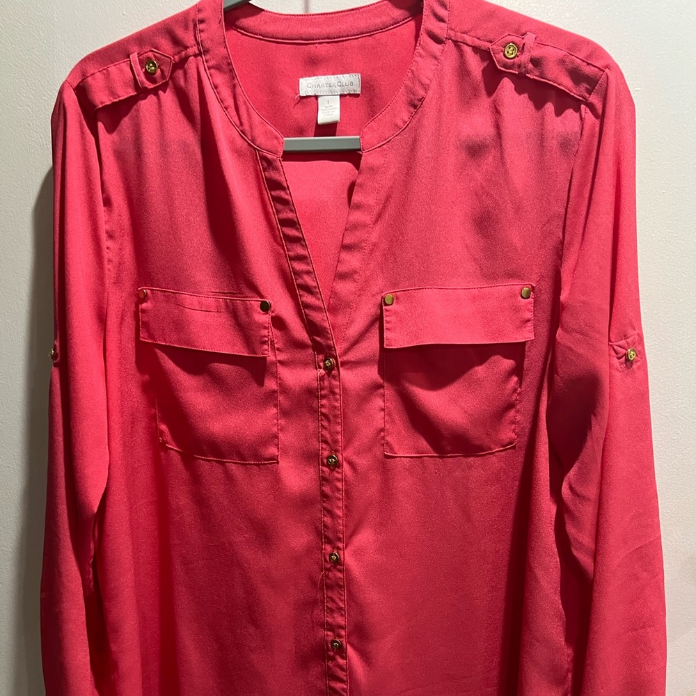 Charter Club coral colored  Blouse